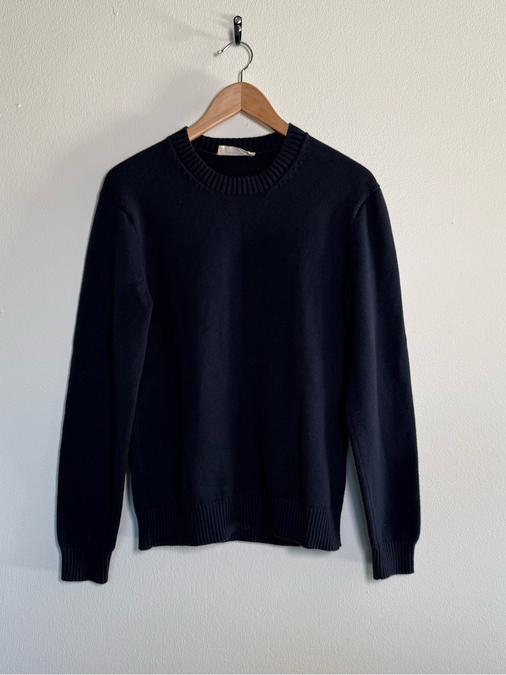 Everlane Sweater Womens Sz L Navy Blue Organic Cotton Pullover Minimalist